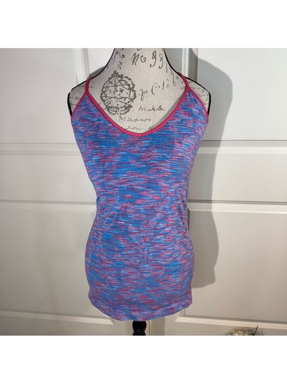 Climawear Blue and Pink Workout Tank Top Large
